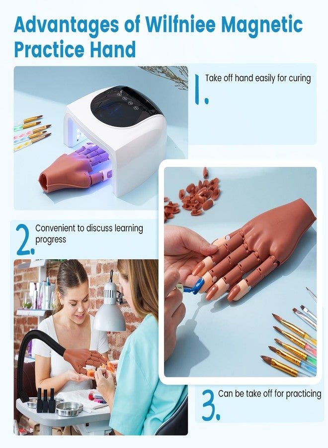 Wilfniee Magnetic Practice Hand for Acrylic Nails: Flexible Fake Nail Training Hand Practice - Manicure Hand Practice Kit for Beginners - Image 5